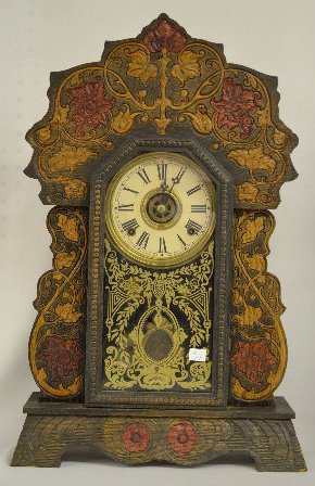 Gilbert "Bouquet No. 51" Oak Kitchen Clock — Antique Clocks Price Guide