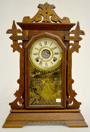 Lovell Mfg. "Niagara" Walnut Shelf Clock — Antique Clocks Price Guide