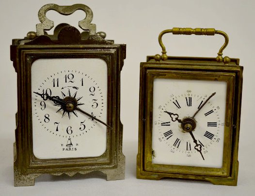 2 Early Signed French Metal Alarm Clocks — Antique Clocks Price Guide
