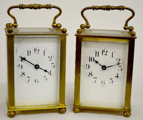 2 French Brass Carriage Clocks, Duv. & Bloquel — Antique Clocks Price Guide