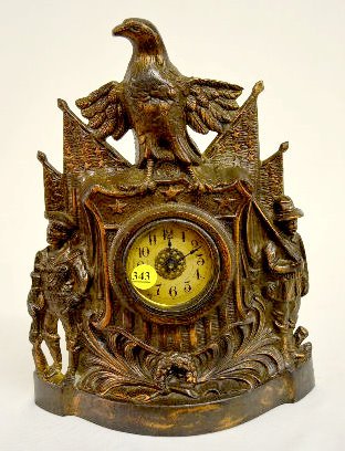 Warner Copper Clad Patriotic Clock — Antique Clocks Price Guide