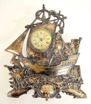 Robt. Johns Copper Clad Columbus Clock — Antique Clocks Price Guide