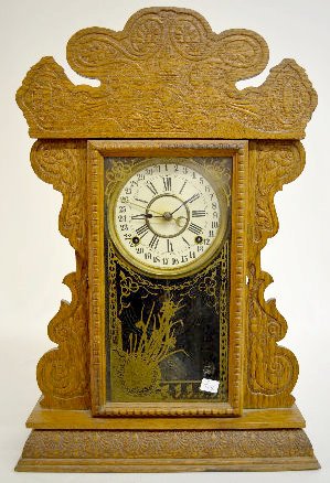 Ingraham Pressed Oak Calendar Kitchen Clock — Antique Clocks Price Guide