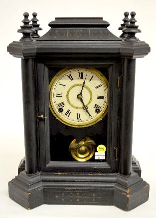 Ingraham "Domino" Ebony Shelf Clock — Antique Clocks Price Guide