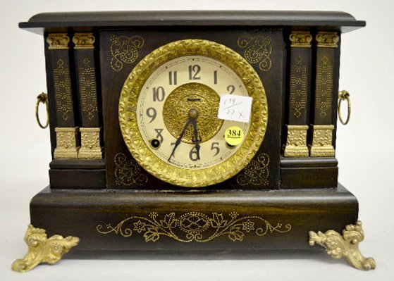 Ingraham Black Enamel Mantel Clock — Antique Clocks Price Guide