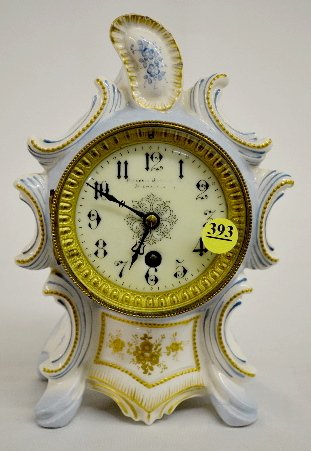 French Miniature China Case Clock — Antique Clocks Price Guide