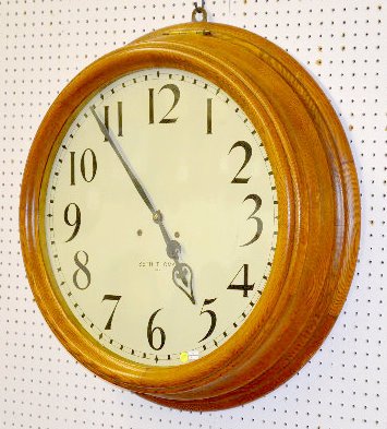 Seth Thomas 24" 30 Day Oak Gallery Clock — Antique Clocks Price Guide