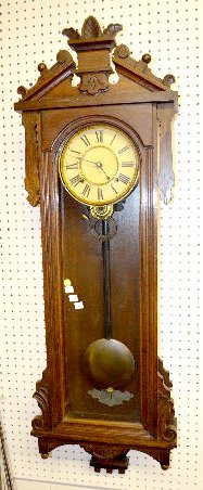 Ansonia Walnut "Prompt" Regulator Clock — Antique Clocks Price Guide