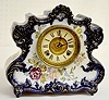 Ansonia Dresden "Extra" Blue Porcelain Clock
