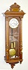 Walnut Carved 2 Weight Vienna Clock