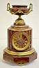 Japy Freres Red Marble Mantel Clock w/Urn Top