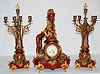 Ansonia/Vincenti 3 Piece Clock Set, "Fountain"