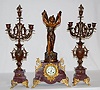 French 3 Piece Clock Set w/Fairy