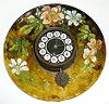 Haviland Plate Clock w/Applied Flowers: