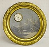 E.N. Welch Painted Brass Hanging Clock