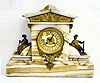 Japy Freres Onyx Shelf Clock w/Soldiers