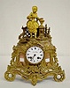 French Vincenti Bronze Figural Clock, Girl Statue
