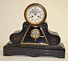 French Vincenti Black Slate Mantel Clock