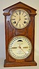 Ithaca "No. 7" Walnut Double Dial Calendar Clock