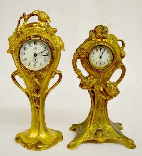2 Key Wind Novelty Clocks, Roses & Cherries — Antique Clocks Price Guide