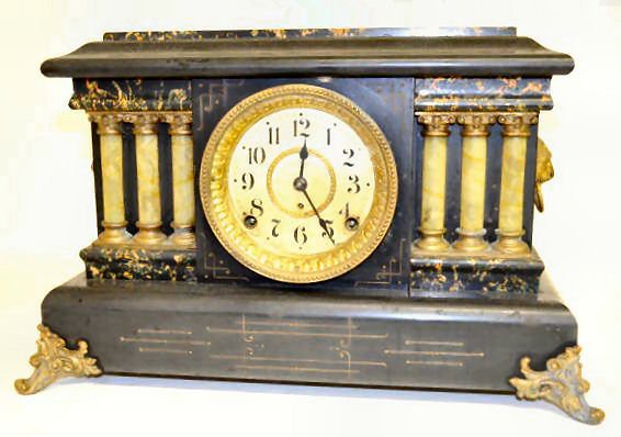Seth Thomas Black Enamel Mantel Clock — Antique Clocks Price Guide