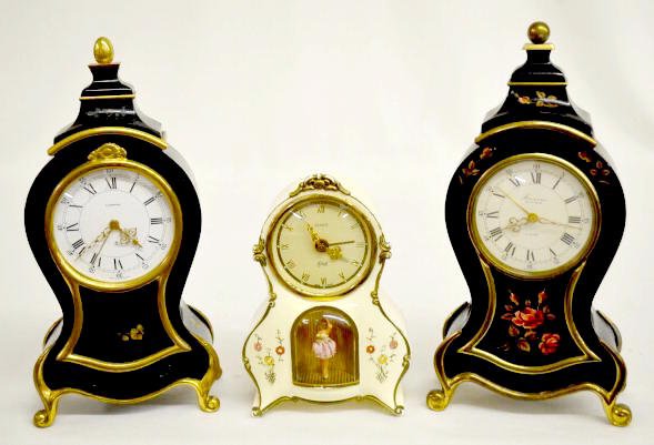 3 Key Wind German & Swiss Dresser Clocks — Antique Clocks Price Guide