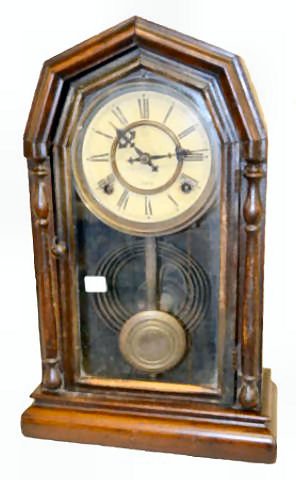 Antique T & S Cottage Clock, Rough Case — Antique Clocks Price Guide