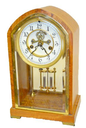 Waterbury "Calais" Satin Wood Shelf Clock — Antique Clocks Price Guide