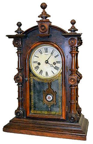 Welch "Patti V.P." Rosewood Parlor Clock — Antique Clocks Price Guide