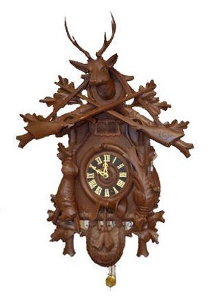 Lrg. Walnut German Carved Cuckoo Clock w/Deer — Antique Clocks Price Guide