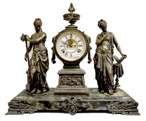 Ansonia Music & Poetry Statue Clock — Antique Clocks Price Guide