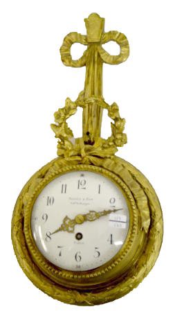 French Bronze Hanging Cartel Clock — Antique Clocks Price Guide