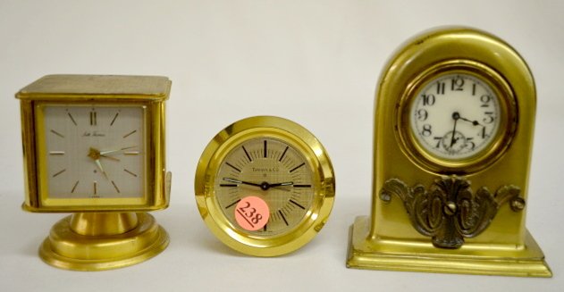3 Ornate Desk Clocks, 2 Bronze & 1 Brass — Antique Clocks Price Guide