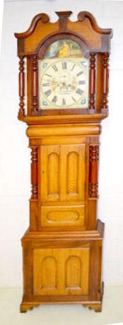 Lrg. Oak Calendar Grandfather Clock, Holy Head — Antique Clocks Price Guide