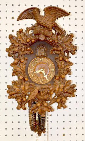 Lux Acorns & Birds Nest Cuckoo Clock, 2 Wt. — Antique Clocks Price Guide
