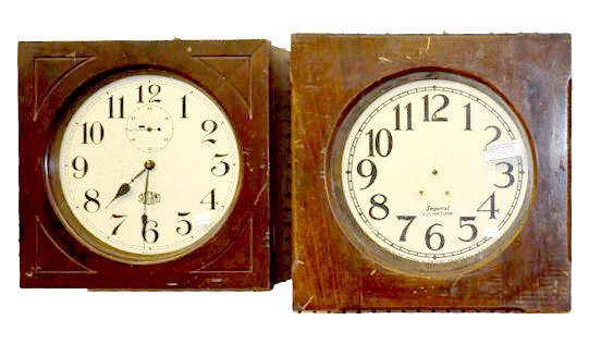 2 Square Gallery Clocks; Sangamo & Imperial — Antique Clocks Price Guide