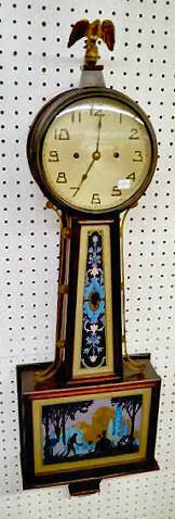 Antique Banjo Clock w/Courting Scene — Antique Clocks Price Guide