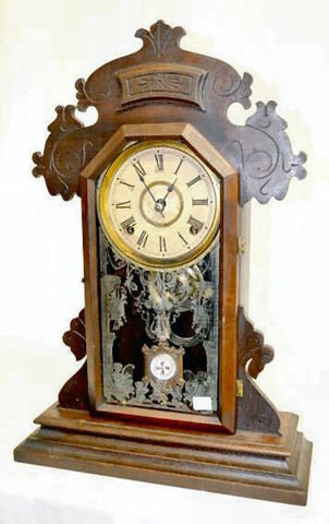 Antique Kitchen Clock w/Sandwich Pendulum — Antique Clocks Price Guide