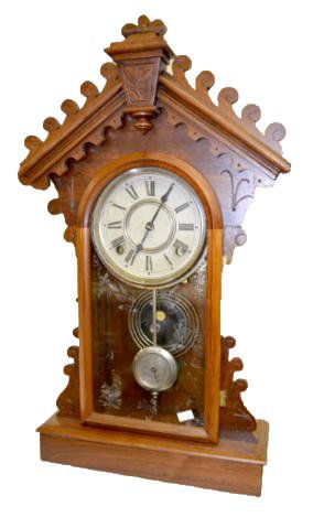 E. N. Welch Walnut Kitchen Clock — Antique Clocks Price Guide