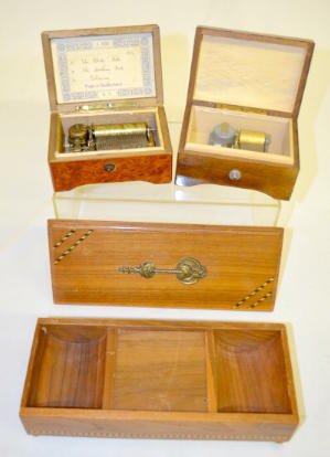 3 Small Dresser Top Music Boxes, Rough — Antique Clocks Price Guide