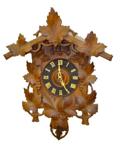 Antique 3 Wt. Grape Carved Cuckoo & Quail Clock — Antique Clocks Price Guide