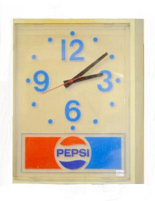 Vintage Pepsi Lighted Plastic Clock — Antique Clocks Price Guide