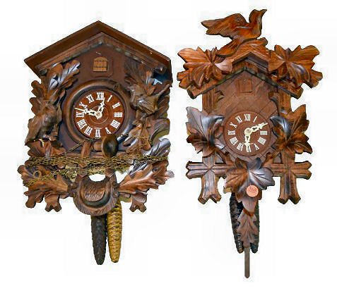 2 German Carved Cuckoo Clocks — Antique Clocks Price Guide