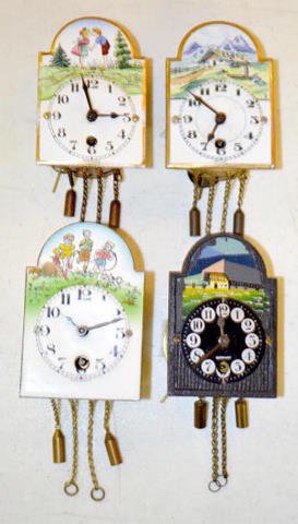3 Enamel & 1 Wood Pendulette Clocks — Antique Clocks Price Guide
