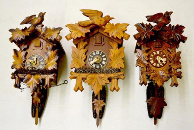 3 German Carved Cuckoo Clocks — Antique Clocks Price Guide