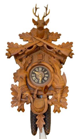 Germany 8 Day Guns & Game Carved Cuckoo Clock — Antique Clocks Price Guide