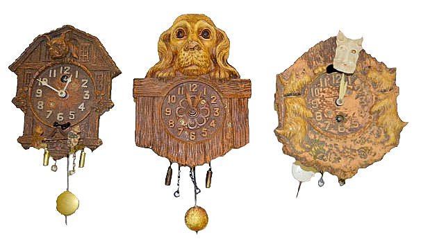 3 Lux & Keebler Dog Pendulette Clocks — Antique Clocks Price Guide