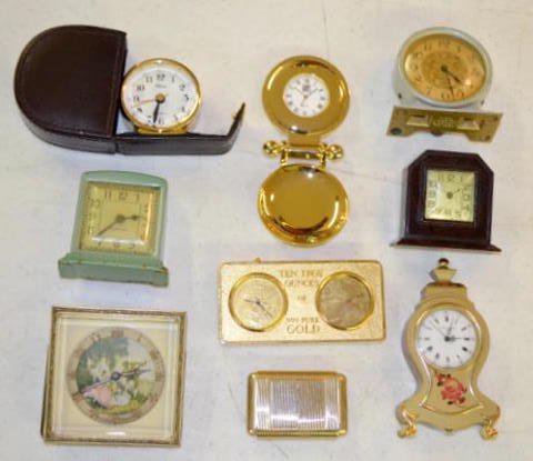 9 Miniature Collectible Clocks — Antique Clocks Price Guide