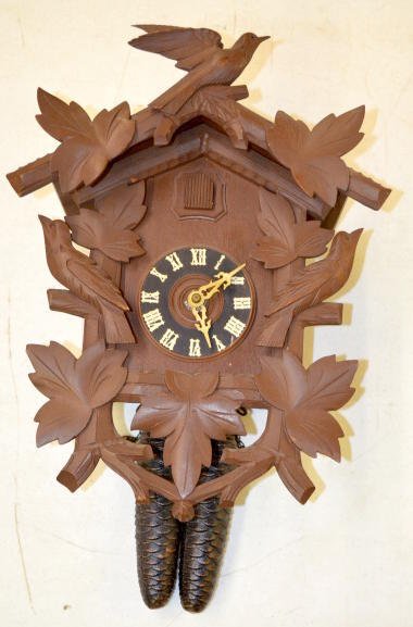 Bird Carved German 8 Day Cuckoo Clock — Antique Clocks Price Guide