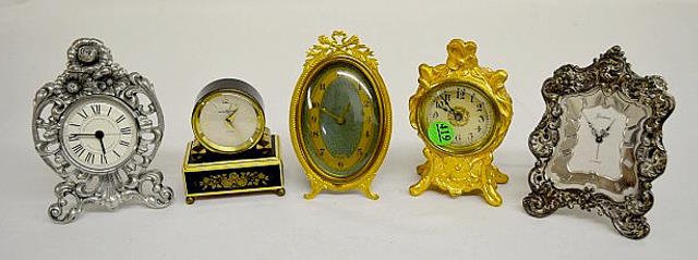 5 Ornate Small Dresser Clocks — Antique Clocks Price Guide